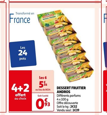 Auchan DESSERT FRUITIER ANDROS aanbieding