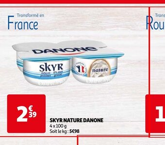 Auchan SKYR NATURE DANONE 4 x 100 g aanbieding