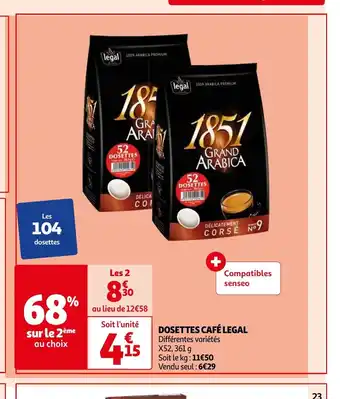 Auchan DOSETTES CAFÉ LEGAL aanbieding