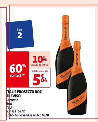 Auchan ITALIE PROSECCO DOC TREVISO 75 cl aanbieding