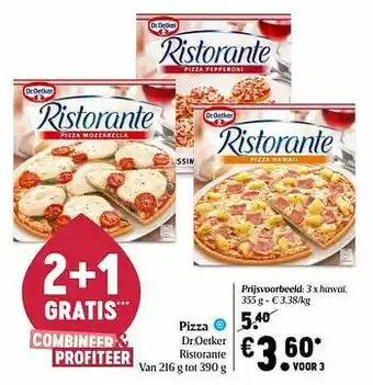 Delhaize Pizza dr.oetker hawaï aanbieding
