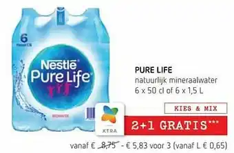Spar Colruyt Pure life natuurlijk mineraalwater aanbieding