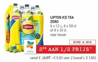 Spar Colruyt Lipton ice tea zero aanbieding