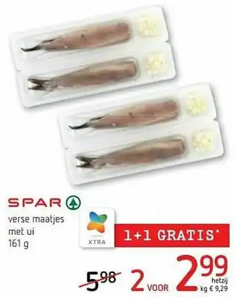 Spar Colruyt Verse maatjes met ui aanbieding