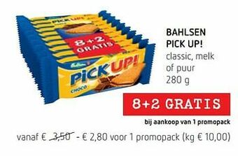Bahlsen pick up! classic, melk of puur