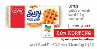 Spar Colruyt Lotus gebak of wafels aanbieding
