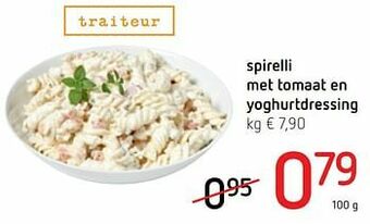 Spar Colruyt Spirelli met tomaat en yoghurtdressing aanbieding