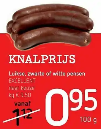 Spar Colruyt Luikse, zwarte of witte pensen excellent aanbieding