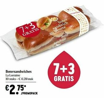 Delhaize Botersandwiches la lorraine aanbieding