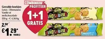 Delhaize Gevulde koekjes lotus dinosaurus aanbieding