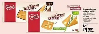 Delhaize Gekarameliseerde krokante koekjes lotus aanbieding