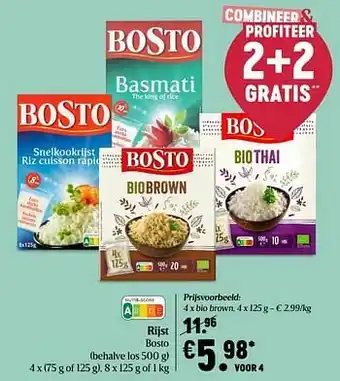 Delhaize Rijst bosto bio brown aanbieding