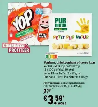 Bioyoghurt banaan petit pur natur