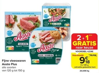 Carrefour Fijne vleeswaren aoste plus aanbieding