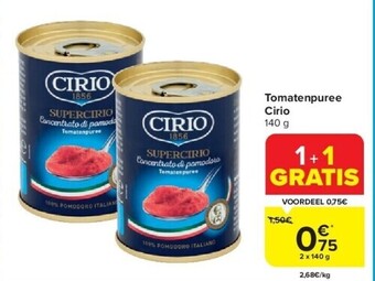 Carrefour Tomatenpuree cirio aanbieding