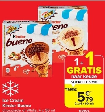 Carrefour Ice cream kinder bueno aanbieding