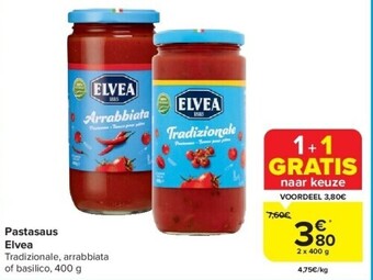 Carrefour Pastasaus elvea aanbieding