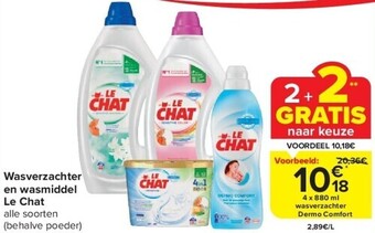 Carrefour Wasverzachter en wasmiddel le chat aanbieding