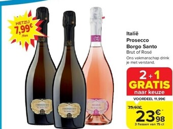Carrefour Italië prosecco borgo santo aanbieding