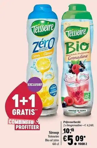 Delhaize Siroop teisseire biogrenadine aanbieding