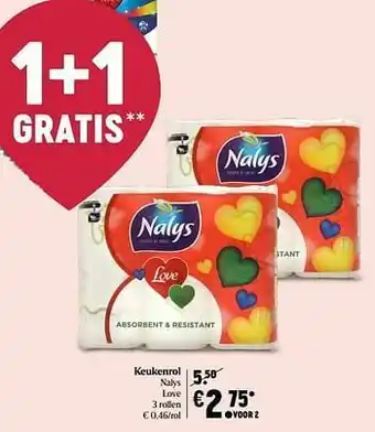 Delhaize Keukenrol nalys love aanbieding