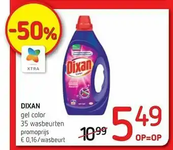 Spar Colruyt Dixan gel color aanbieding