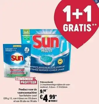 Delhaize Sun machinereiniger tijdens de vaatwasbeurt aanbieding