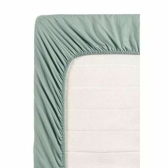 Leen Bakker Ambiante hoeslaken - groen - 90x200 cm - Leen Bakker aanbieding
