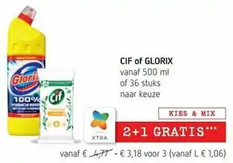 Spar Colruyt Cif of glorix aanbieding