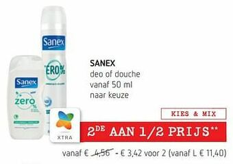 Spar Colruyt Sanex deo of douche aanbieding
