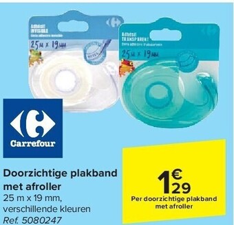 Carrefour Doorzichtige plakband met afroller aanbieding