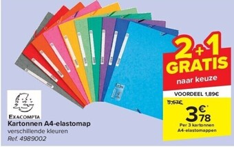 Carrefour Kartonnen a4-elastomap aanbieding