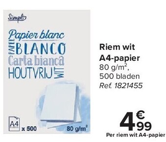 Carrefour Riem wit a4-papier aanbieding