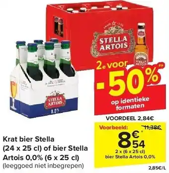 Carrefour Krat bier stella (24 x 25 cl) of bier stella aanbieding