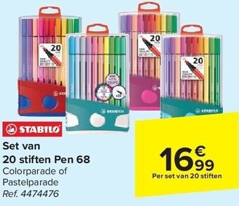Carrefour Set van 20 stiften pen 68 aanbieding