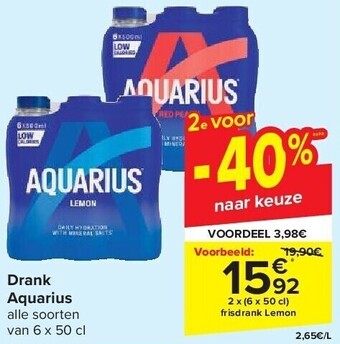 Carrefour Drank aquarius aanbieding