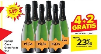 Carrefour Spanje cava gran palas aanbieding