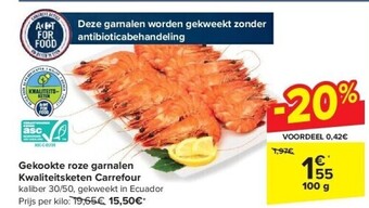 Carrefour Gekookte roze garnalen kwaliteitsketen carrefour aanbieding