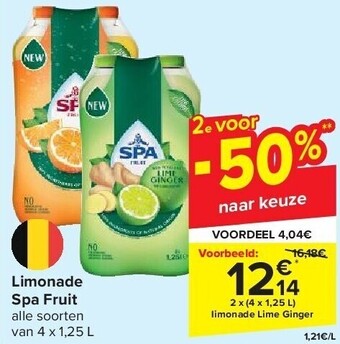 Carrefour Limonade spa fruit aanbieding