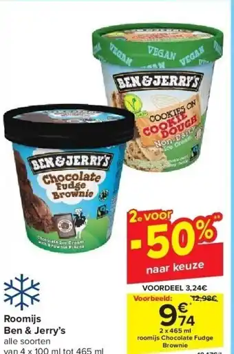 Carrefour Roomijs ben & jerry’s aanbieding