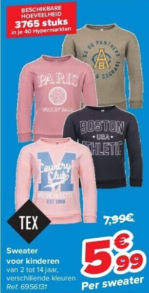 Carrefour Sweater voor kinderen aanbieding