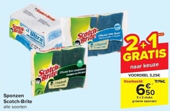 Carrefour Sponzen scotch-brite aanbieding