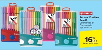 Carrefour Set van 20 stiften pen 68 aanbieding