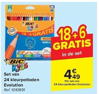 Set van 24 kleurpotloden evolution