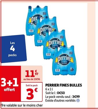 Auchan PERRIER FINES BULLES 6x1l aanbieding