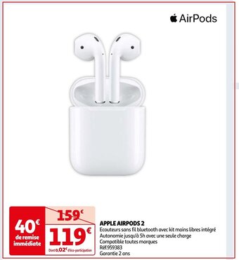 Auchan APPLE AIRPODS 2 aanbieding