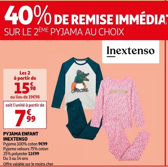 Auchan PYJAMA ENFANT INEXTENSO aanbieding