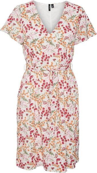 Vero moda vmutilla s/s v-neck abk dress wvn btq dames jurk - maat l