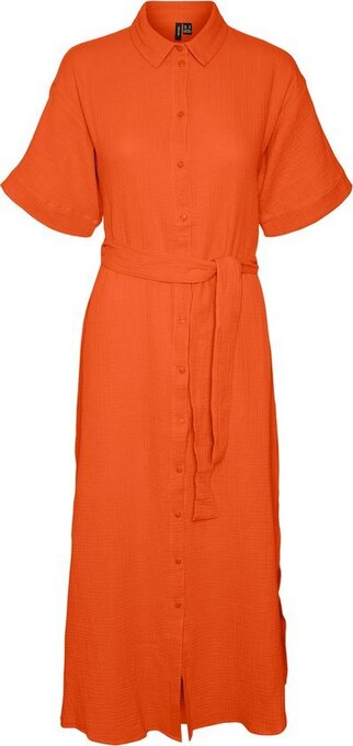 Bol.com Vero moda vmnatali nia 2/4 calf shirt dress wvn dames jurk - maat xs aanbieding