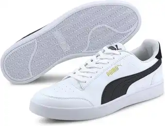 Bol.com Puma shuffle unisex sneakers - wit/zwart/goud - maat 44,5 aanbieding